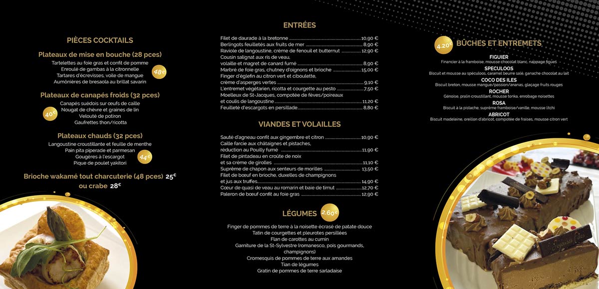 Carte Defromont Traiteur Fêtes 2022